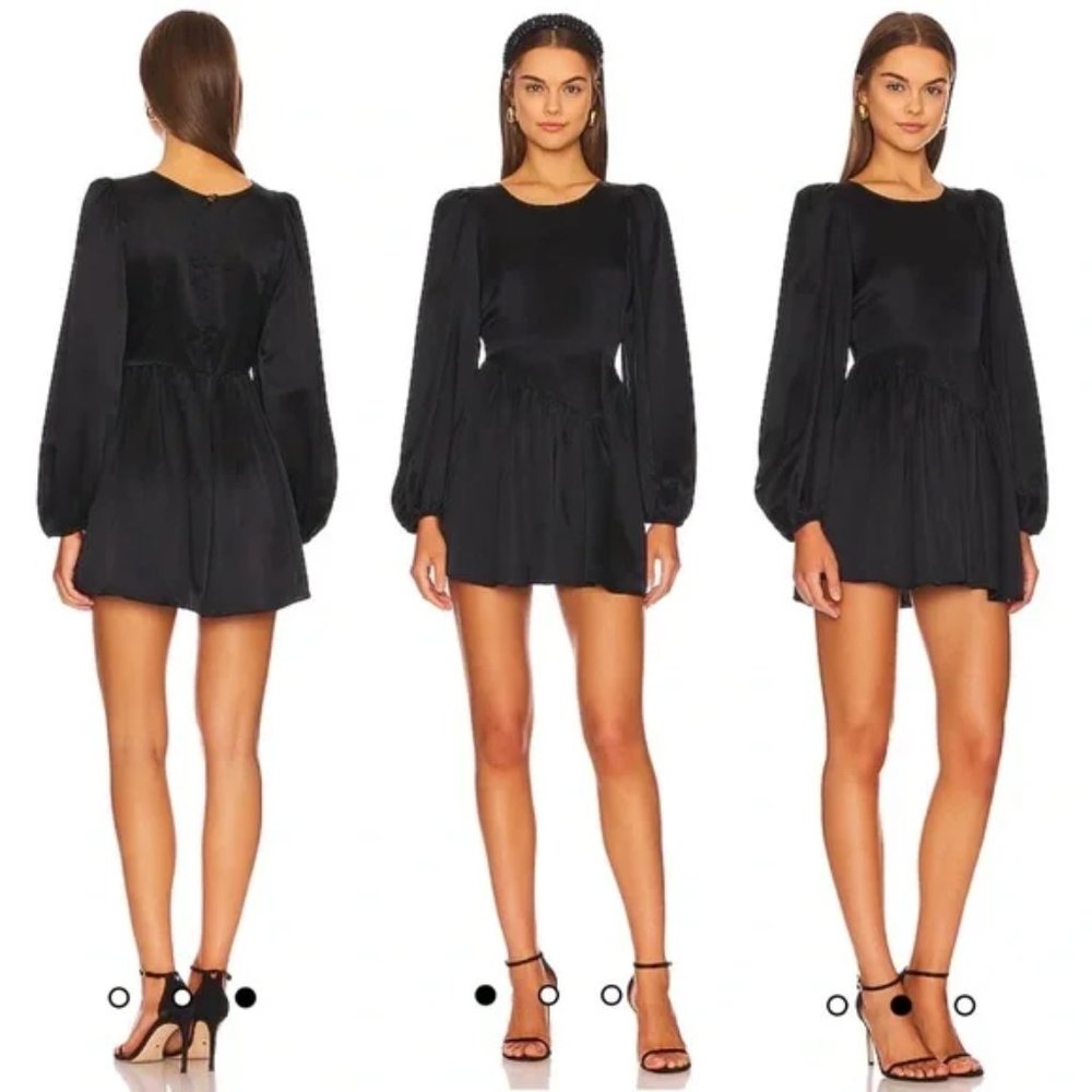 LoveShackFancy Garcia Mini Dress in Black